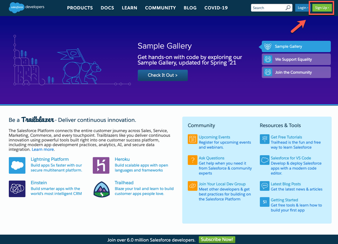 salesforce dev signup