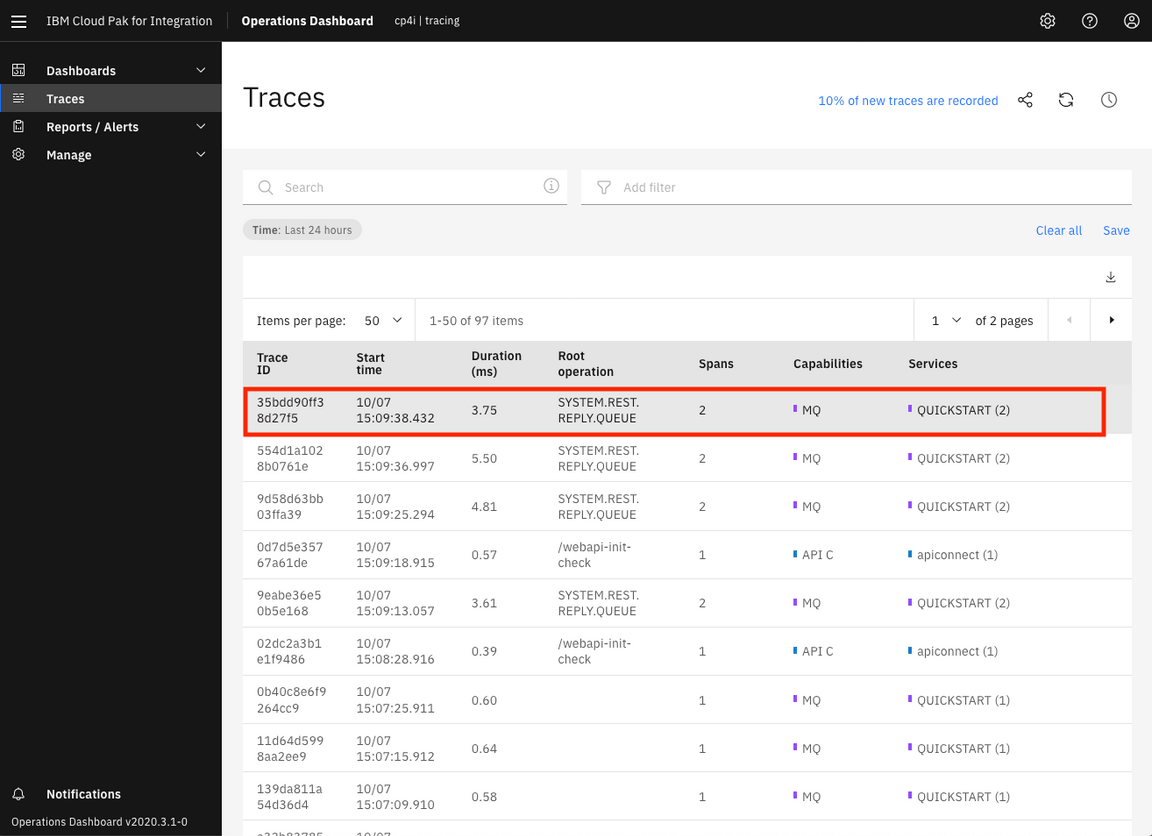 lab4 trace list