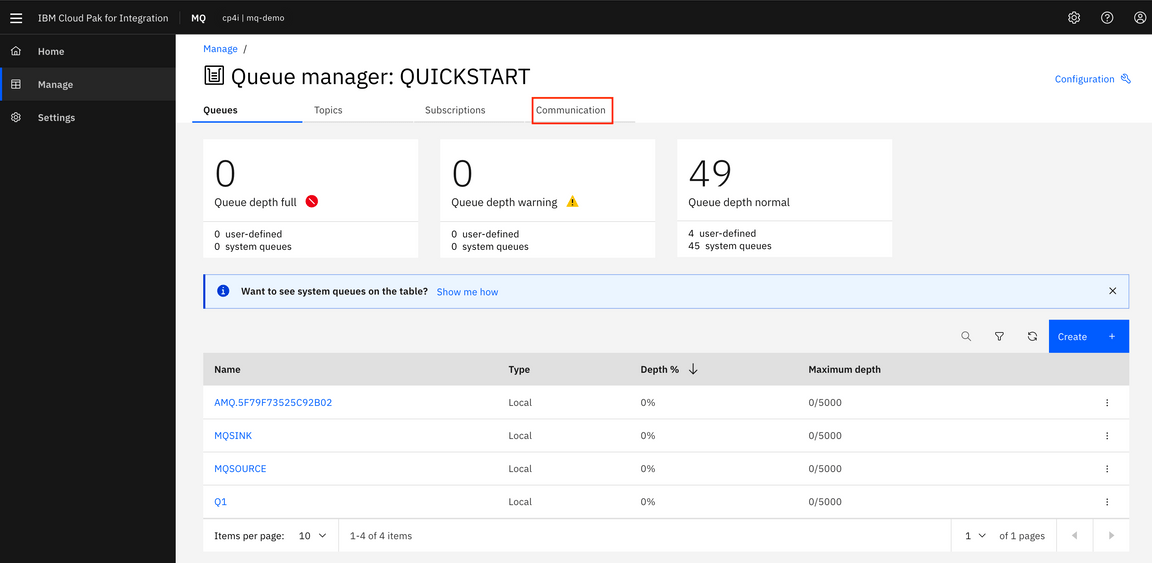 lab4 queue manager communication