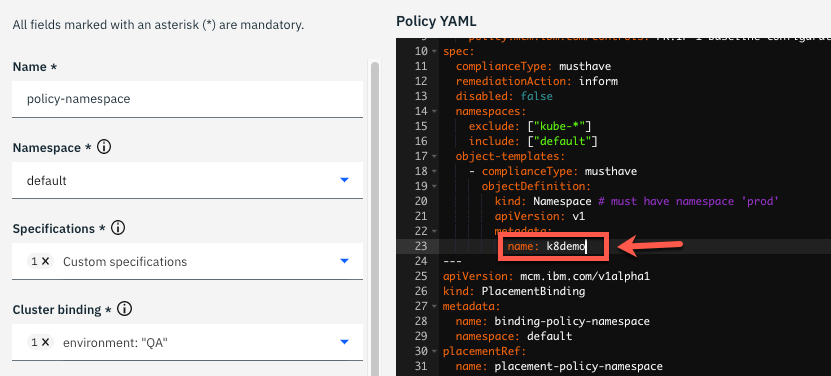 7 namespace policy image