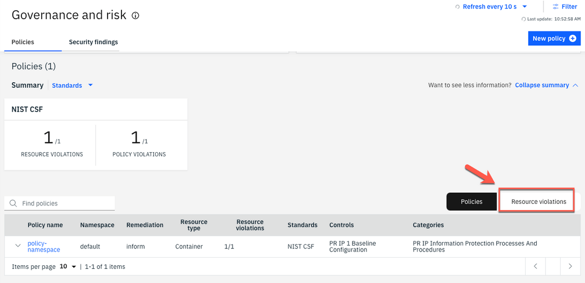 11 namespace policy image