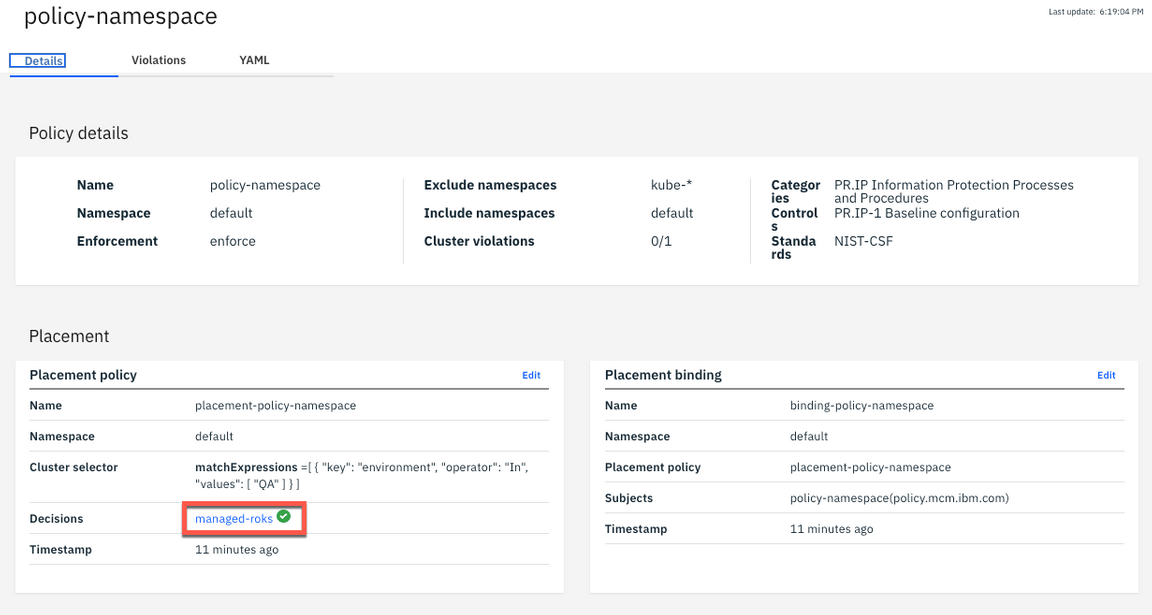 22 namespace policy image