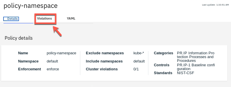 23 namespace policy image