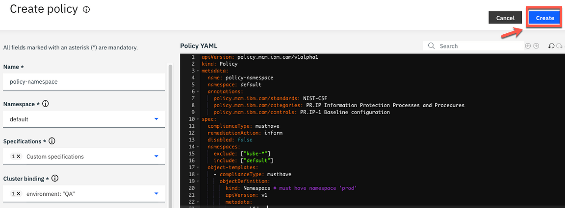 9 namespace policy image